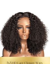 Image 2 of Jerry Curly 5x5 Lace Closure Wig Natural Black
