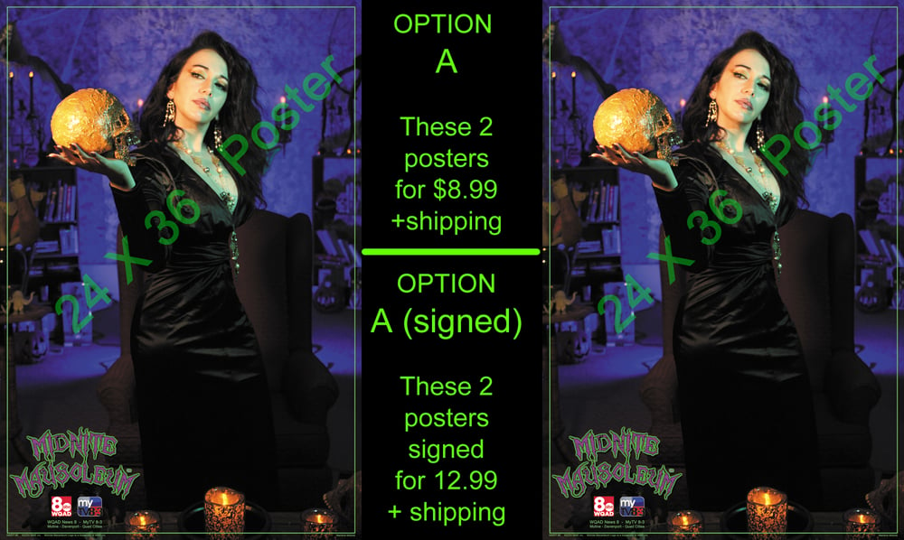 Marlena Midnite & Skull  24 X 36 Poster - Buy 1 Get 1 Free !
