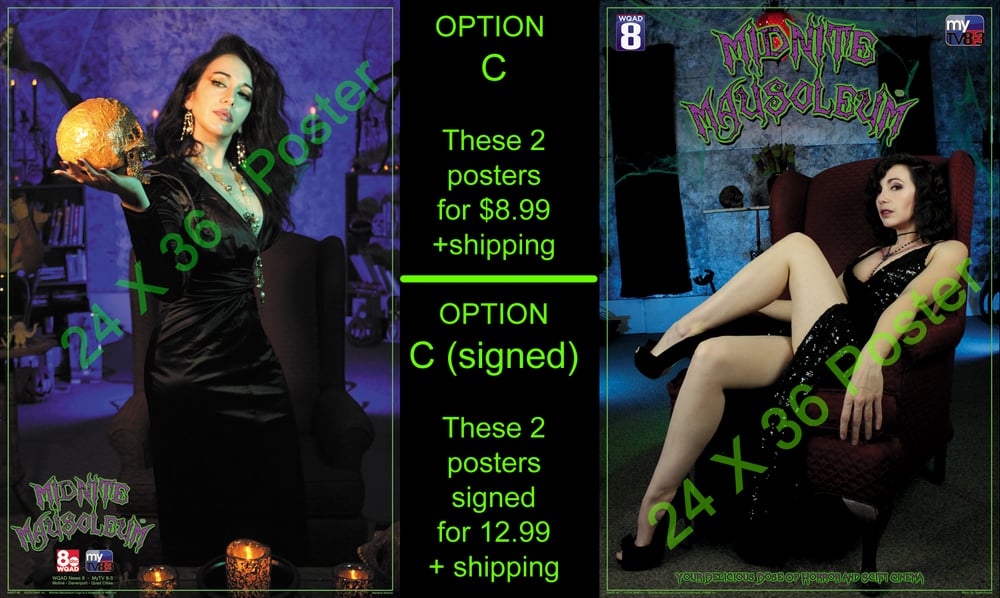 Marlena Midnite & Skull  24 X 36 Poster - Buy 1 Get 1 Free !