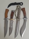 Set 5 Knives - 1 Survival Outdoor 2 Bowie Hunting 1 Kukri 1 Folding Karambit