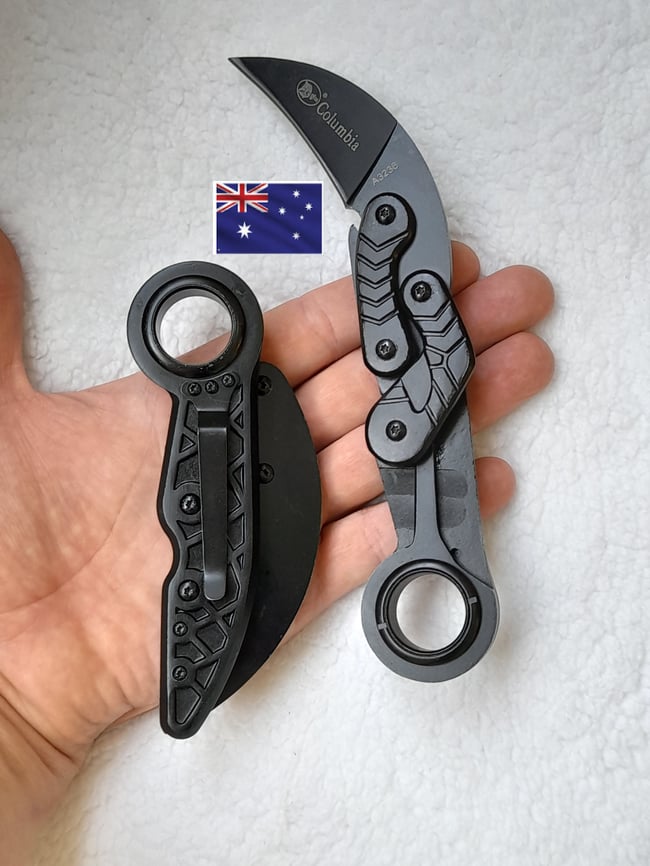 Set 5 Knives - 1 Survival Outdoor 2 Bowie Hunting 1 Kukri 1 Folding Karambit