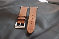 Image 2 of Full Grain Horween Leather Apple Watch Strap Band 24mm
