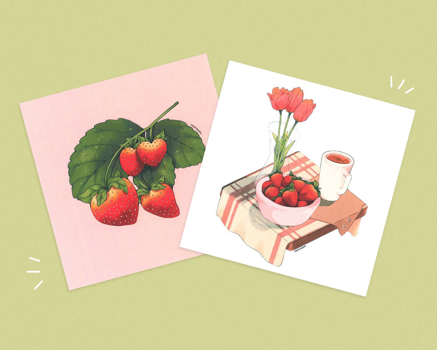 Strawberries - 5" x 5" Prints