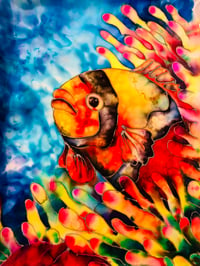 Image 2 of Original Silk Art on 100% Silk: 'Reef Colours' 