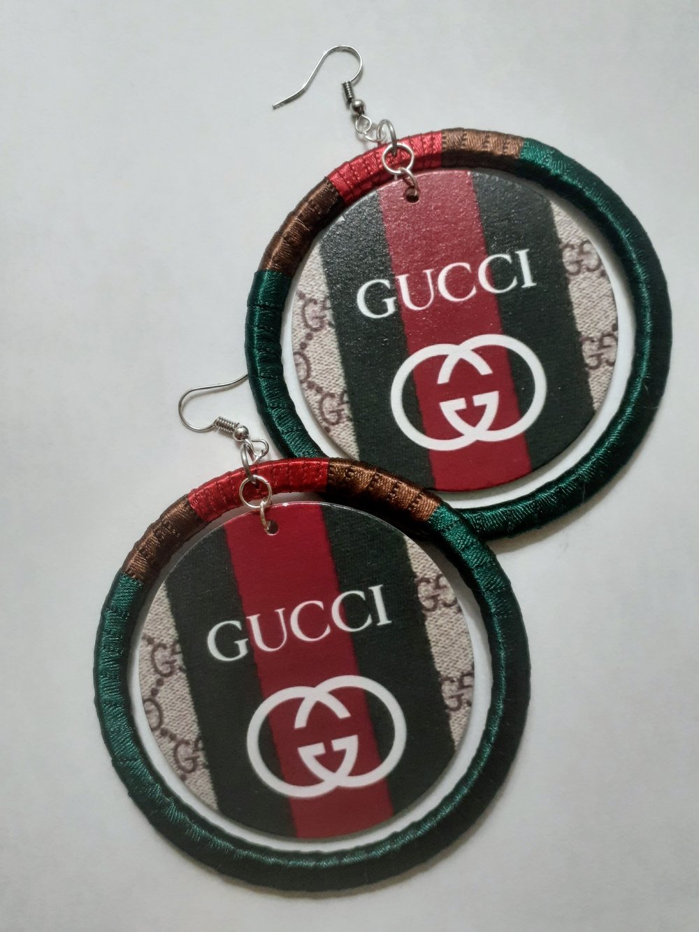 Image of Afrocentric earrings, Escarlet Red Ribbon, Custom jewelry, Wood Earrings