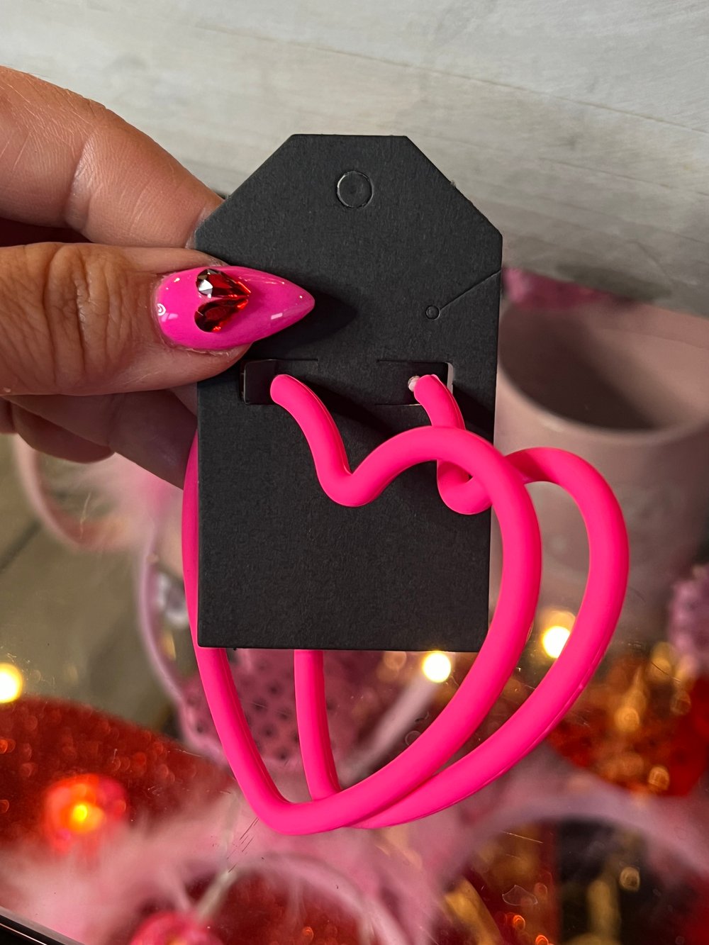 Pink neon electric hoops 