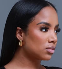 Image 2 of Classy Gold Tear Drop Earrings 