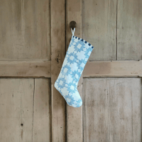 Image 2 of Blue & White Quilted Stocking