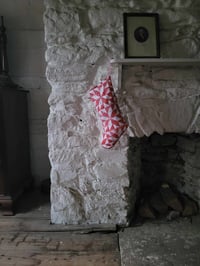 Image 1 of Red & White Quilted Stocking