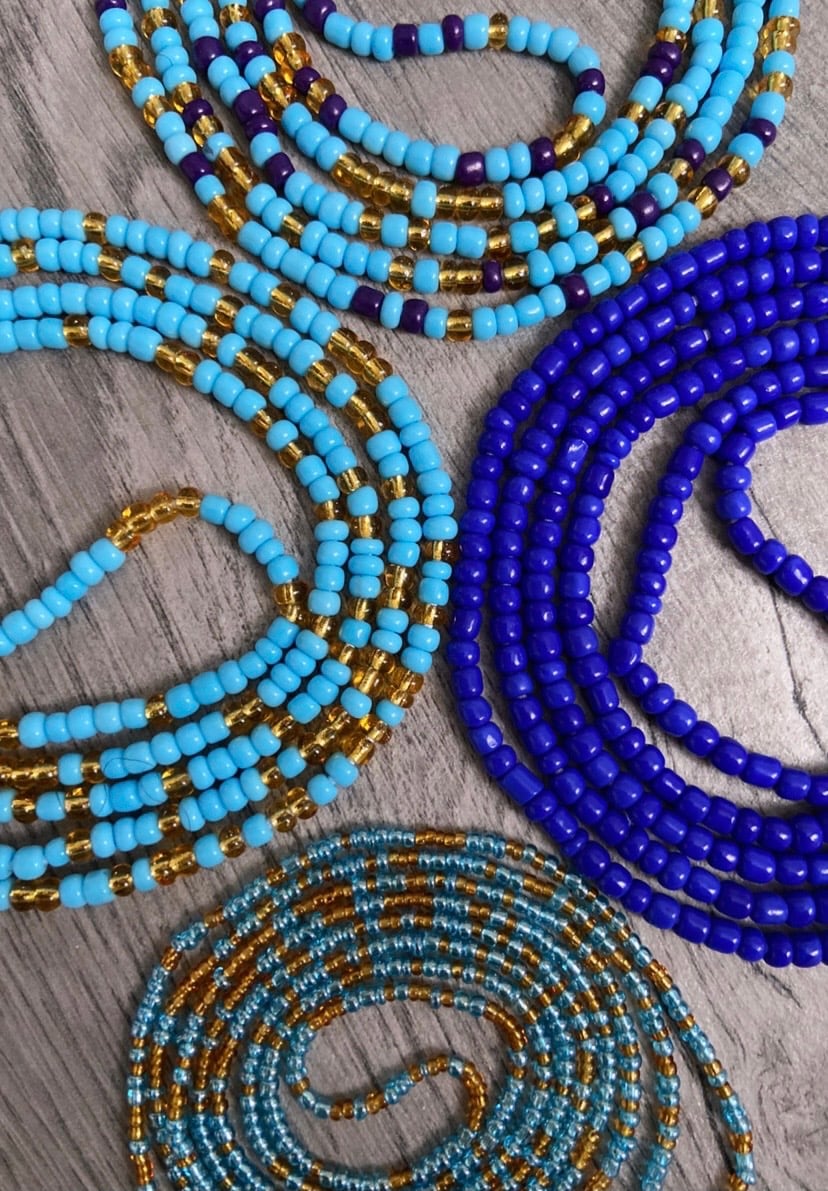 Image of Blue Tie on Waistbeads Collection 