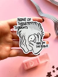 Image 4 of None of these thoughts are in the bible - Vinyl sticker