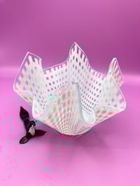 White Gingham Handkerchief Vase