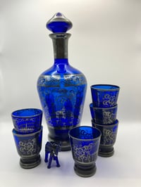Hand Blown Decanter with Small Glasses