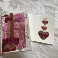 Image 4 of 6 Handmade Greeting Cards Hearts Valentine's Day BEAUTIFUL REDS and PINKS