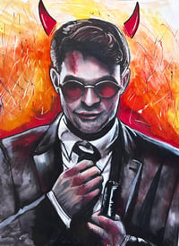 Daredevil Matt Murdock Acrylic Painting 8.5x11" PRINT 