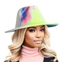 Image 1 of Tie Dye Rainbow Fedora