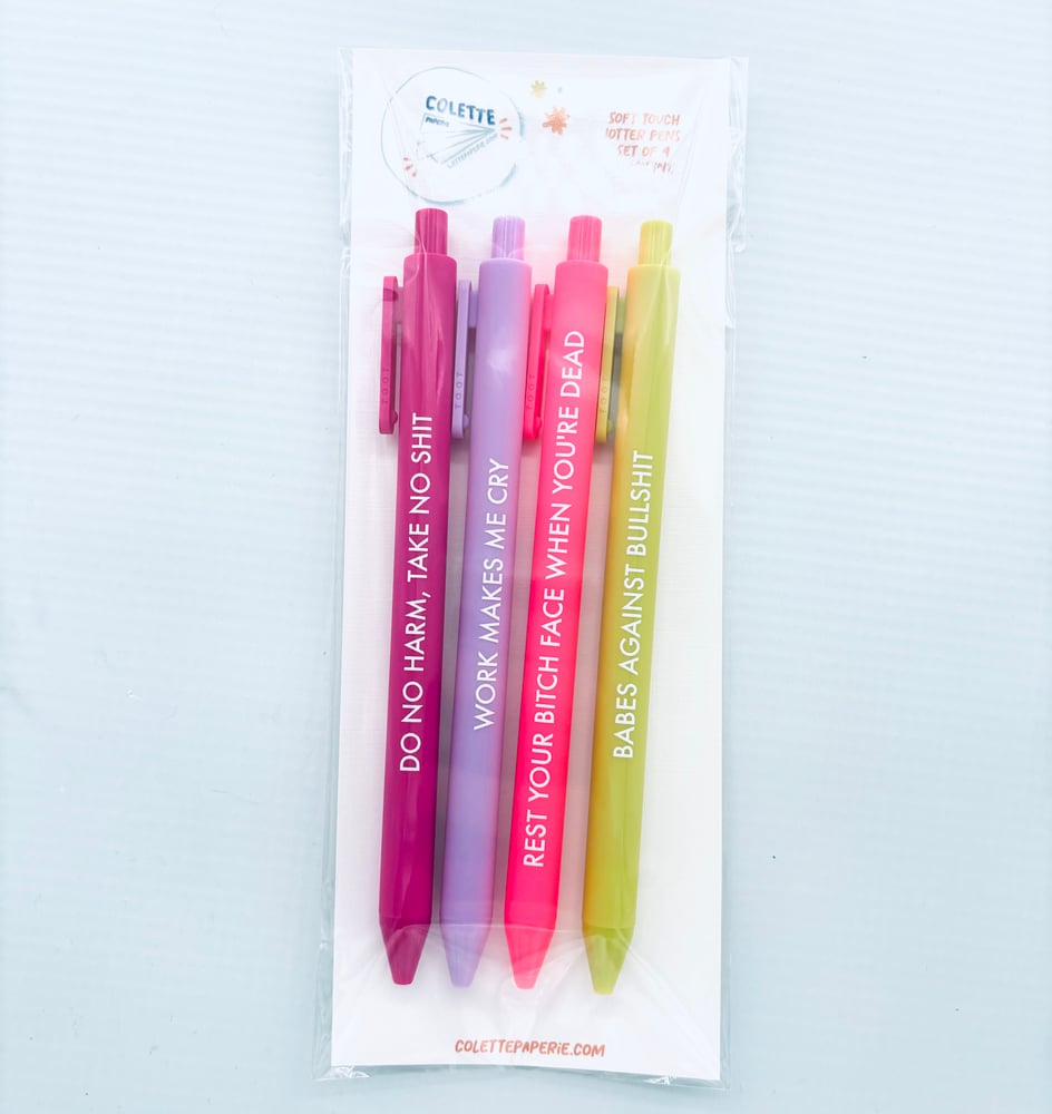 Image of Snarky Jotter Soft Touch Pen - Set of 4