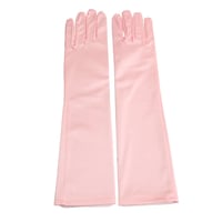 Image 2 of Long Pink Satin Gloves
