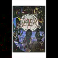 Image 1 of Slayer " Hell Awaits Tour Poster " Flag / Banner / Tapestry