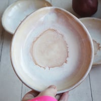 Image 4 of Large Spoon Rest Handcrafted Pottery Spoon Holder in White and Ocher Glaze