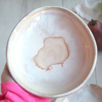 Image 5 of Large Spoon Rest Handcrafted Pottery Spoon Holder in White and Ocher Glaze