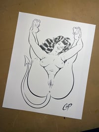 Image 2 of LEGS UP CURVY DEVIL GIRL Original art