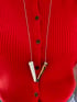 Porcelain necklace, silk chord in petal, 24k gold luster fade Image 3