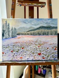 Image 3 of Beauty Melting through the Snow | Original Painting on Canvas