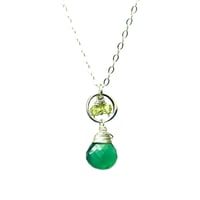 Image 1 of Green Chalcedony Necklace Sterling Silver Peridot