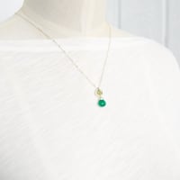 Image 2 of Green Chalcedony Necklace Sterling Silver Peridot