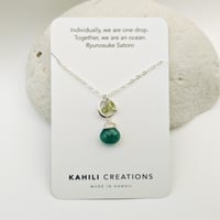 Image 3 of Green Chalcedony Necklace Sterling Silver Peridot