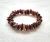 Unpolished dark mix amber bracelet in natural shape