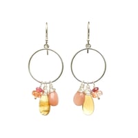 Image 1 of Citrine Gemstone Cluster Earrings Sterling Silver