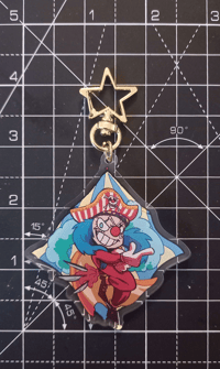 Image 4 of Buggy the Genius Jester OP Double sided Acrylic keychain