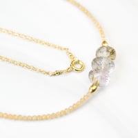 Image 3 of Moss Amethyst Peach Moonstone Necklace 14kt Gold-filled