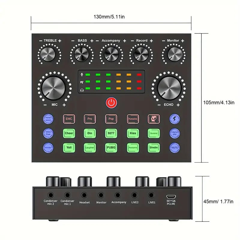  SonicShift V8S Sound Card with Voice Changer Effects