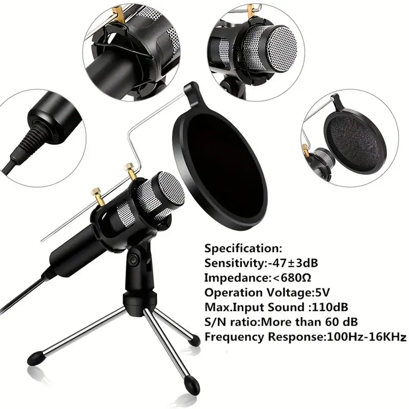 AuraWave USB Condenser Microphone Set