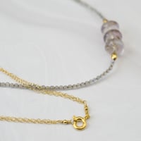 Image 4 of Moss Amethyst Labradorite Necklace 14kt Gold-filled