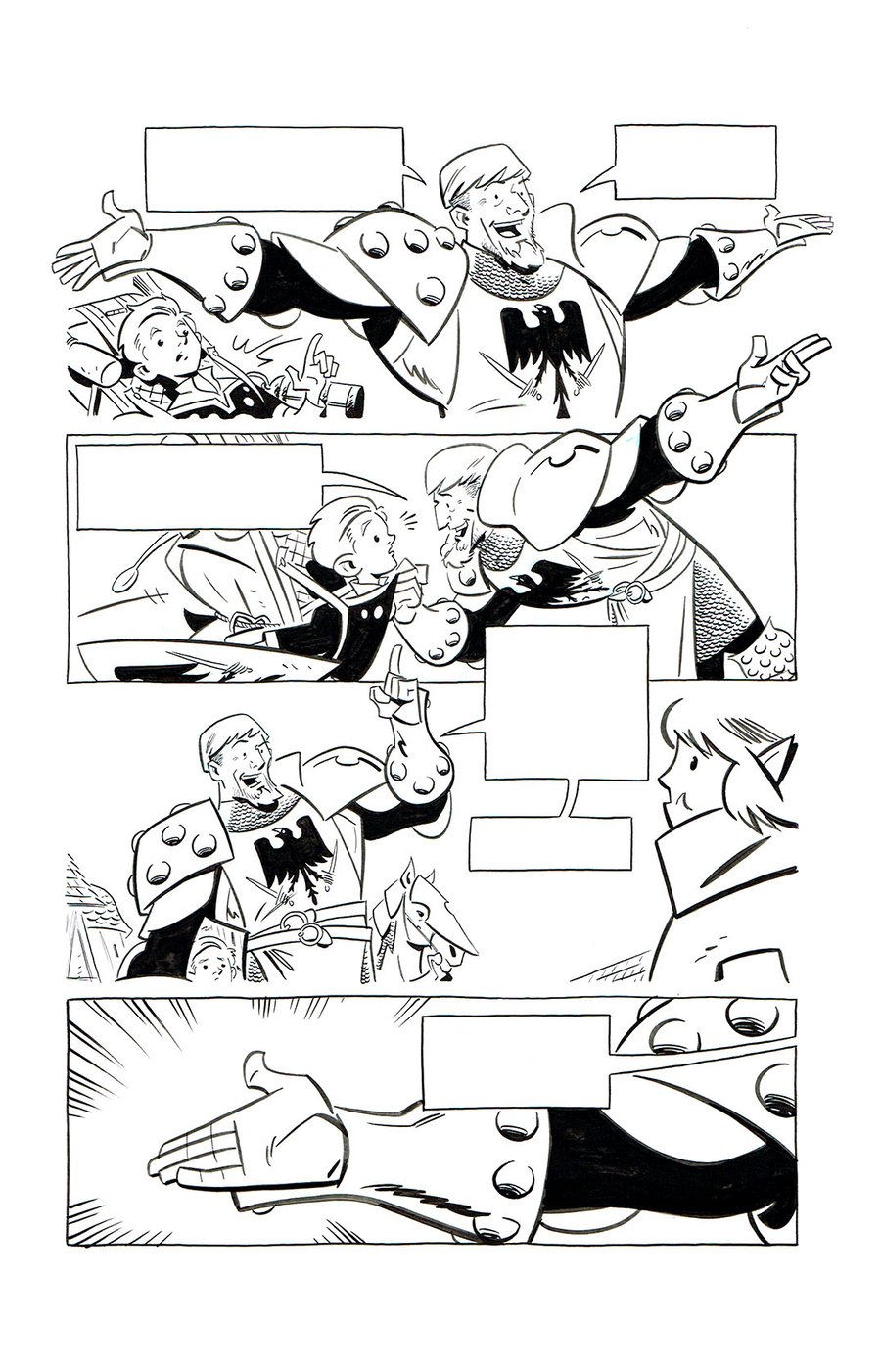 Image of SQUIRE & KNIGHT page 8 original art