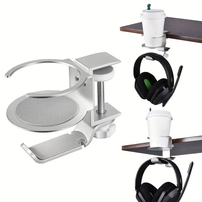 GameSync Deluxe Headphone Hanger Stand & Drink Cup Holder
