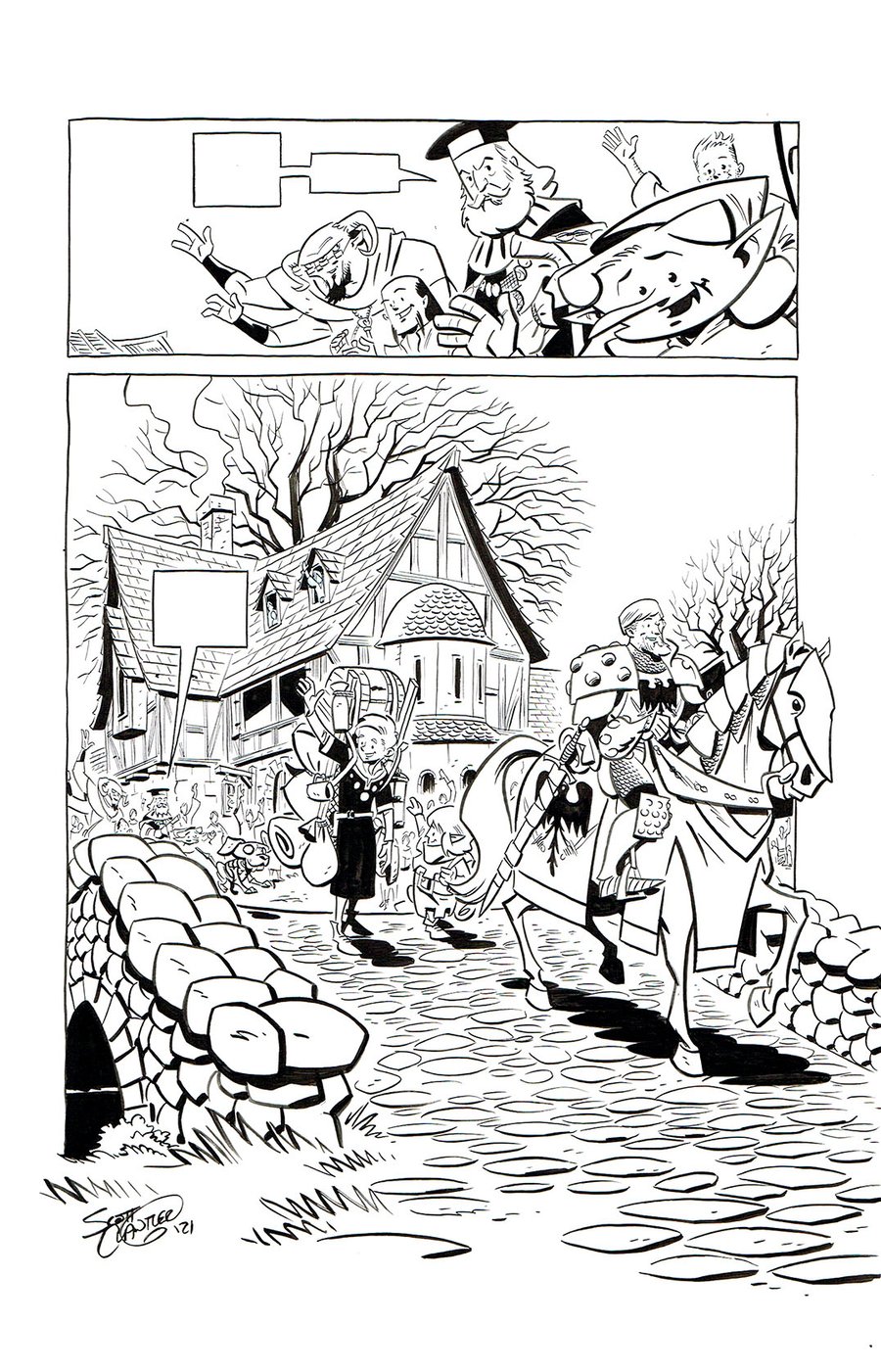 Image of SQUIRE & KNIGHT page 162 original art