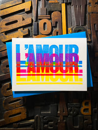 Image 1 of L'Amour / technicolour letterpress card