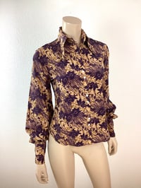 Image 2 of Vintage 1970s Jeff Banks Floral Print Balloon Sleeve Blouse