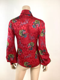 Image 4 of Vintage 1970s Jeff Banks Red Balloon Sleeve Blouse