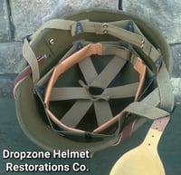 Image 1 of WWII Repro Hawley M2 Airborne Helmet Liner. HBT Webbing Paratrooper