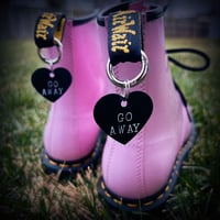 Image 2 of Go Away Heart Boot Charms (Pink or Black)