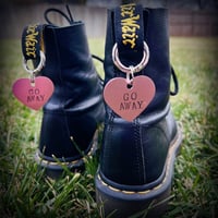 Image 1 of Go Away Heart Boot Charms (Pink or Black)