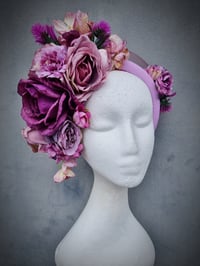 Image 2 of Floral Halo headband in purple lilacs