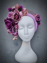 Image 1 of Floral Halo headband in purple lilacs