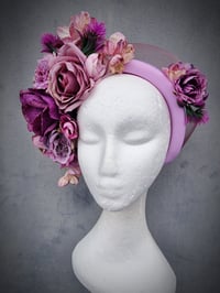 Image 3 of Floral Halo headband in purple lilacs